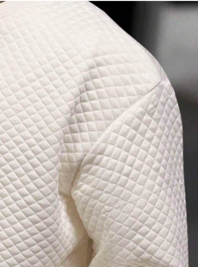 Men’s casual waffle-knit crew neck sweatshirt with long sleeves — available in plus sizes